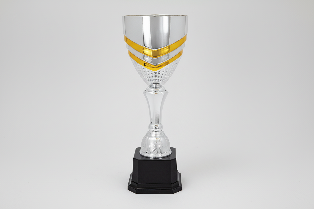 Elegant Silver Trophy with Gold Touches - 3 inches - 19"